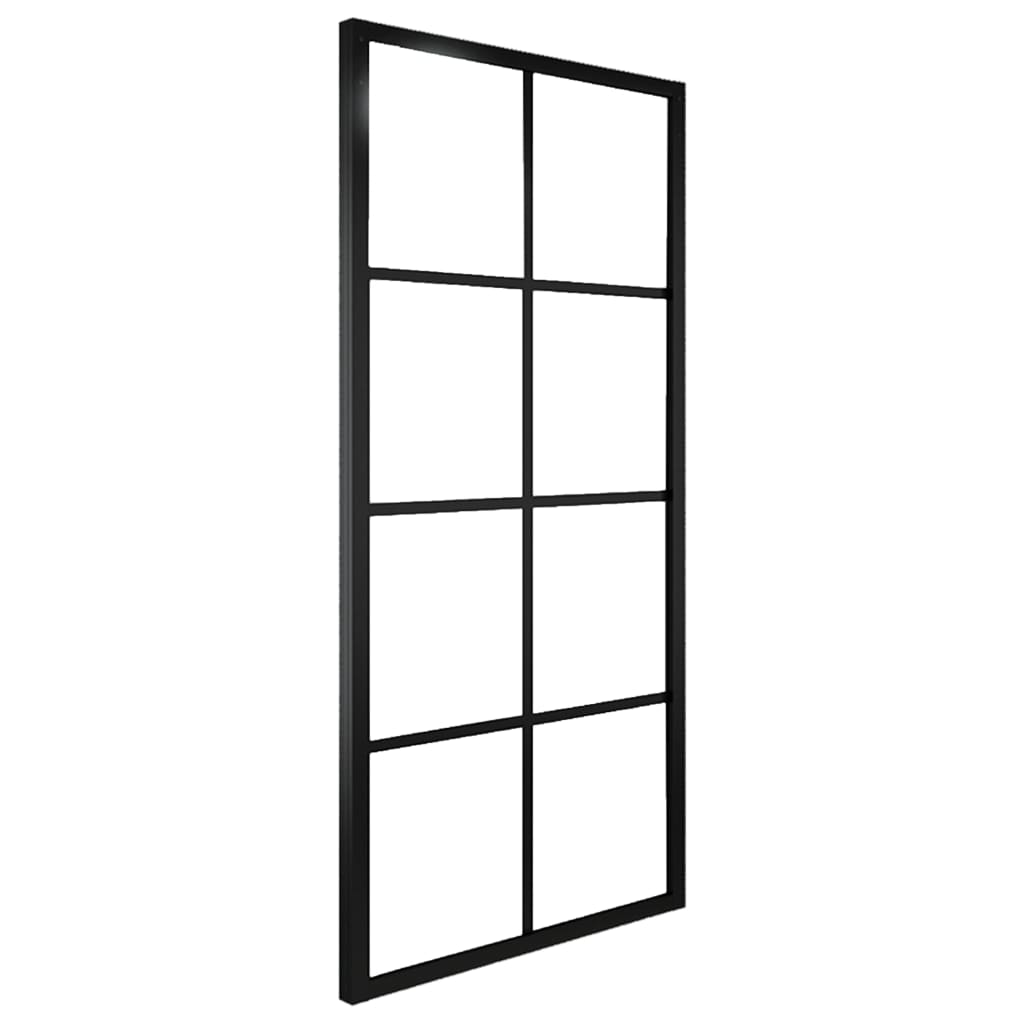 Sliding Door Aluminium and ESG Glass 76x205 cm Black- Doors - HomeShopIreland - Home Shop Ireland - Doors - Sliding Door Aluminium and ESG Glass 76x205 cm Black