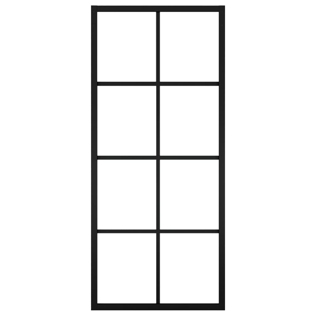 Sliding Door Aluminium and ESG Glass 76x205 cm Black- Doors - HomeShopIreland - Home Shop Ireland - Doors - Sliding Door Aluminium and ESG Glass 76x205 cm Black