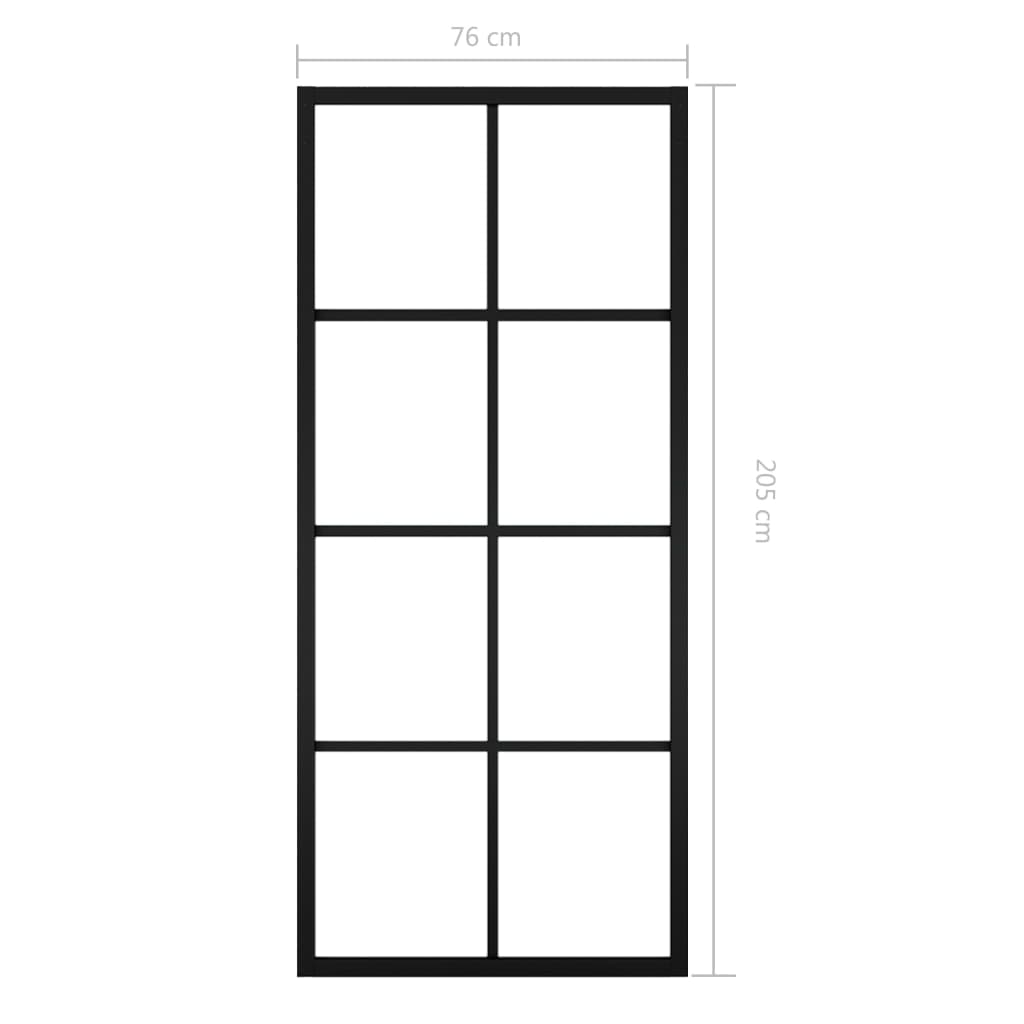 Sliding Door Aluminium and ESG Glass 76x205 cm Black- Doors - HomeShopIreland - Home Shop Ireland - Doors - Sliding Door Aluminium and ESG Glass 76x205 cm Black