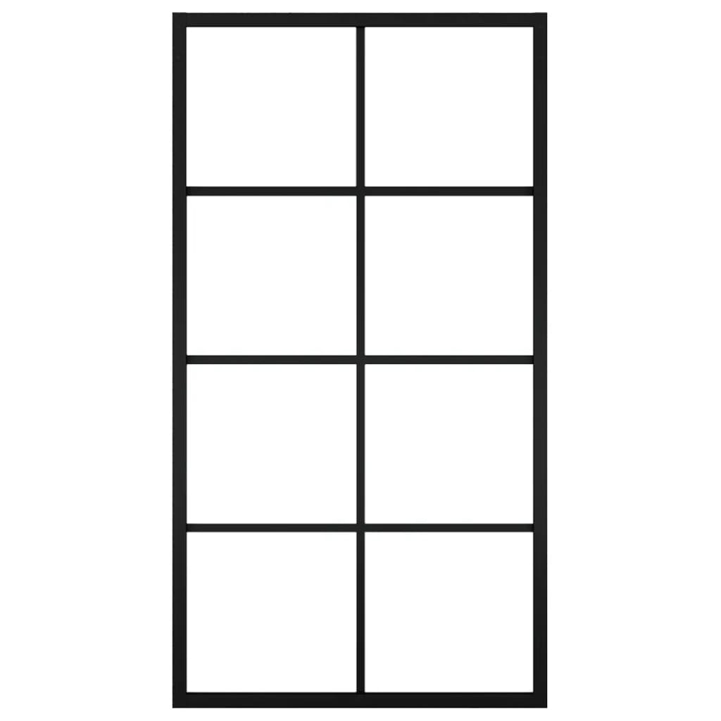 Sliding Door Aluminium and ESG Glass 102.5x205 cm Black- Doors - HomeShopIreland - Home Shop Ireland - Doors - Sliding Door Aluminium and ESG Glass 102.5x205 cm Black