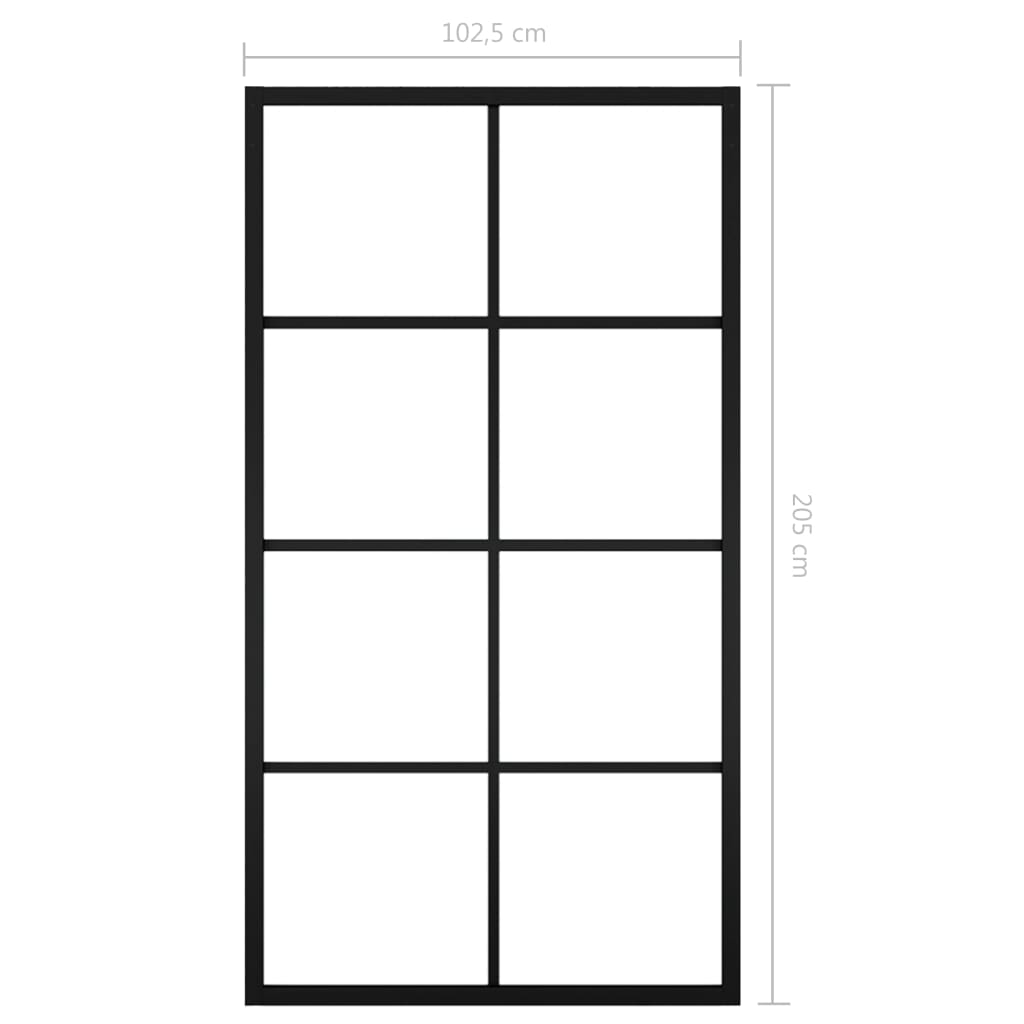 Sliding Door Aluminium and ESG Glass 102.5x205 cm Black- Doors - HomeShopIreland - Home Shop Ireland - Doors - Sliding Door Aluminium and ESG Glass 102.5x205 cm Black