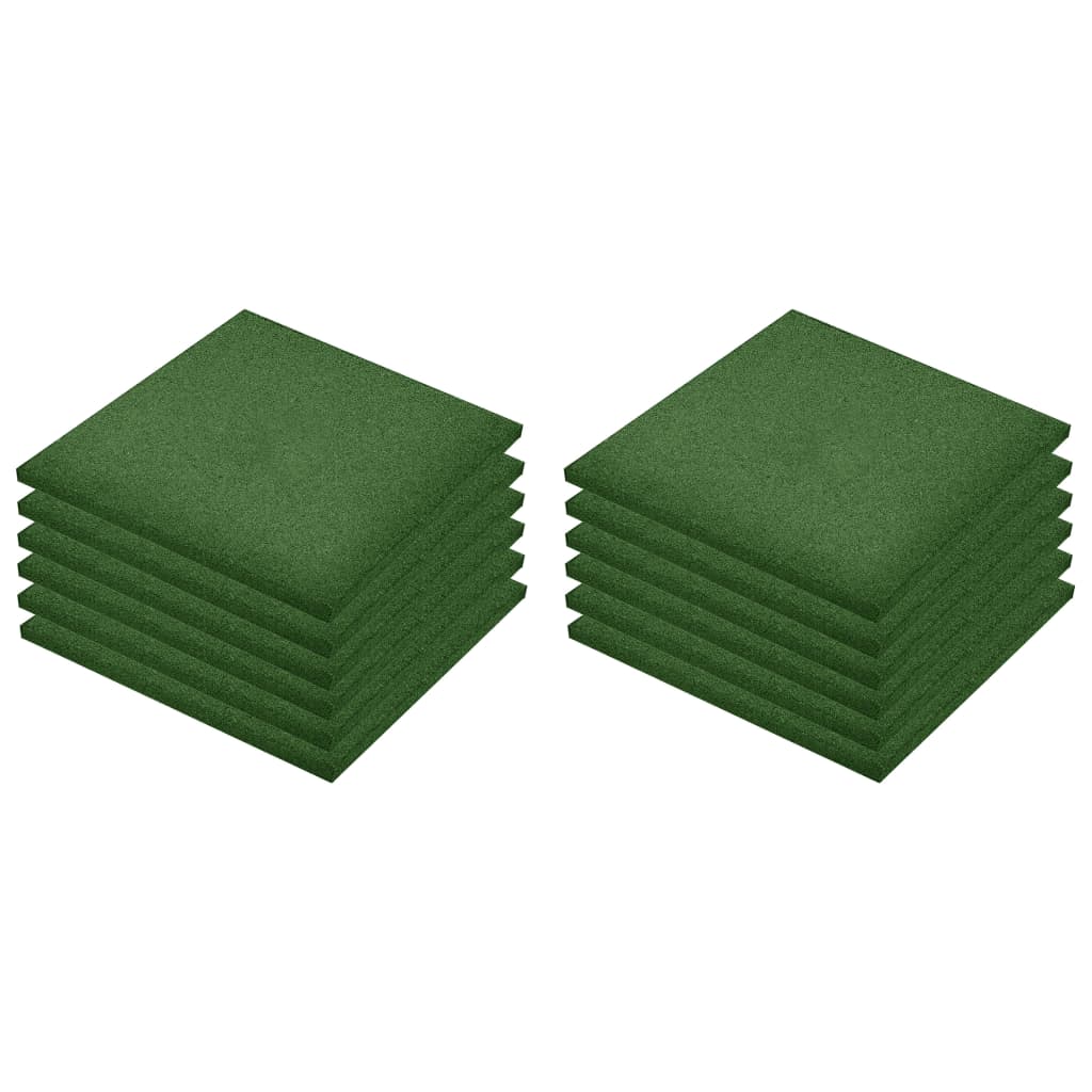 Fall Protection Tiles 12 pcs Rubber 50x50x3 cm Green- Flooring & Carpet - HomeShopIreland - Home Shop Ireland - Flooring & Carpet - Fall Protection Tiles 12 pcs Rubber 50x50x3 cm Green
