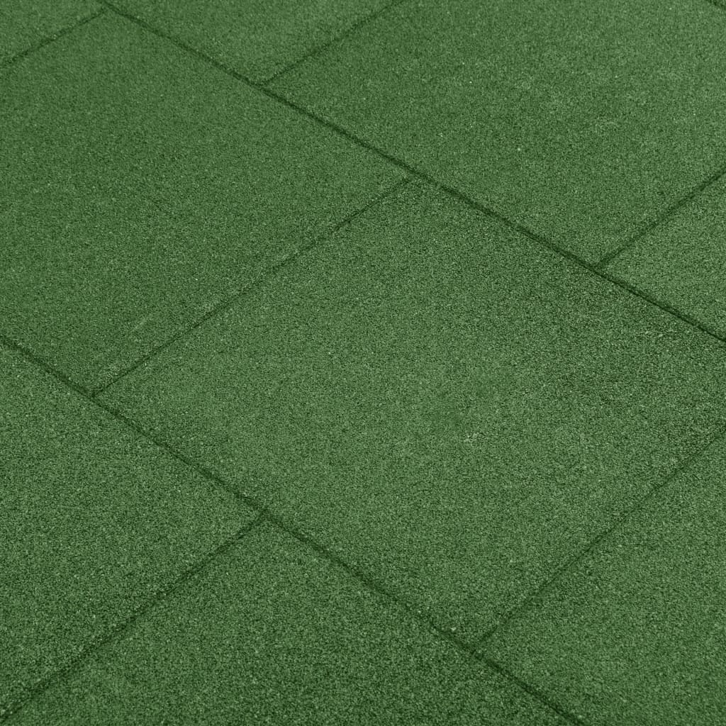 Fall Protection Tiles 12 pcs Rubber 50x50x3 cm Green- Flooring & Carpet - HomeShopIreland - Home Shop Ireland - Flooring & Carpet - Fall Protection Tiles 12 pcs Rubber 50x50x3 cm Green