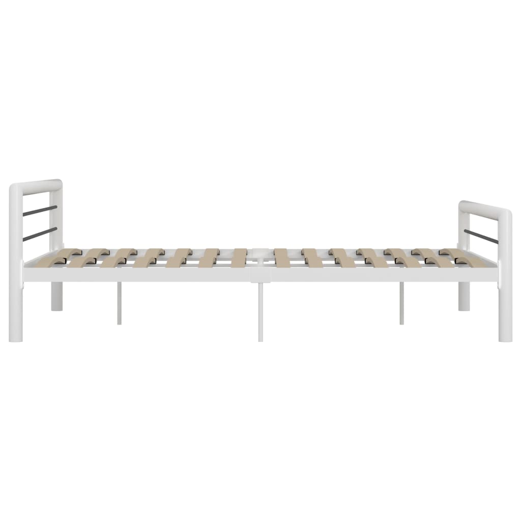 Bed Frame White and Black Metal 180x200 cm- Beds & Bed Frames - HomeShopIreland - Home Shop Ireland - Beds & Bed Frames - Bed Frame White and Black Metal 180x200 cm