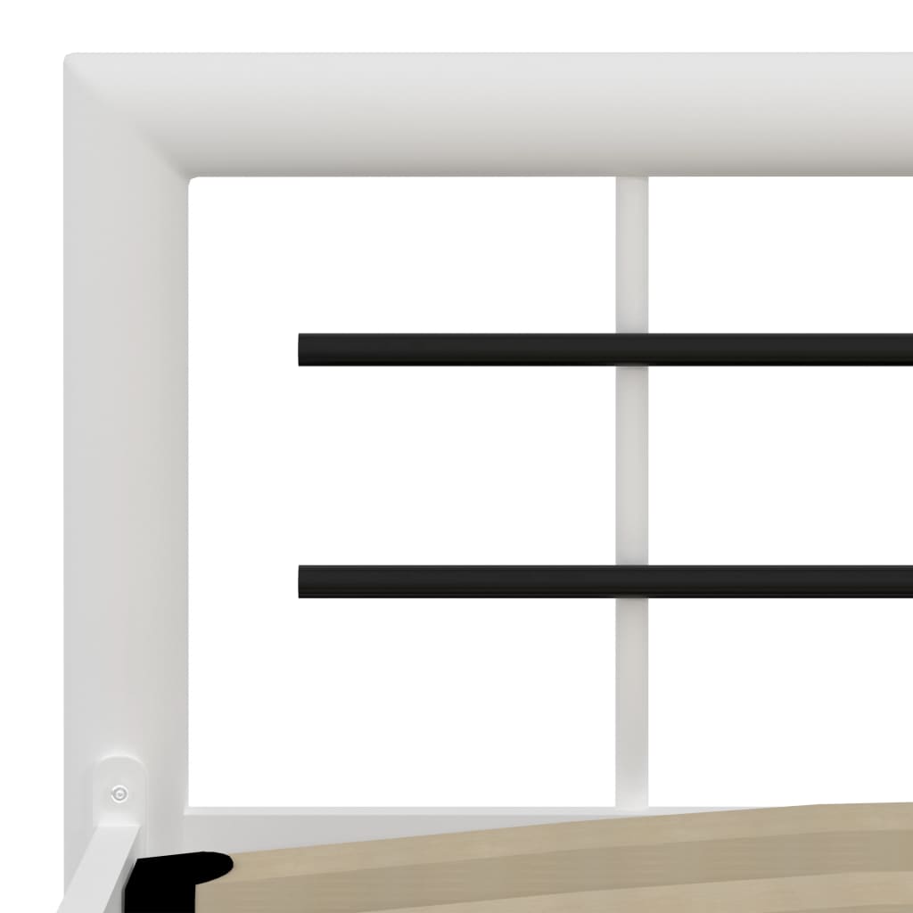 Bed Frame White and Black Metal 180x200 cm- Beds & Bed Frames - HomeShopIreland - Home Shop Ireland - Beds & Bed Frames - Bed Frame White and Black Metal 180x200 cm