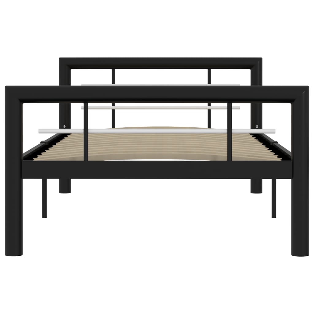 Bed Frame Black and White Metal 100x200 cm- Beds & Bed Frames - HomeShopIreland - Home Shop Ireland - Beds & Bed Frames - Bed Frame Black and White Metal 100x200 cm