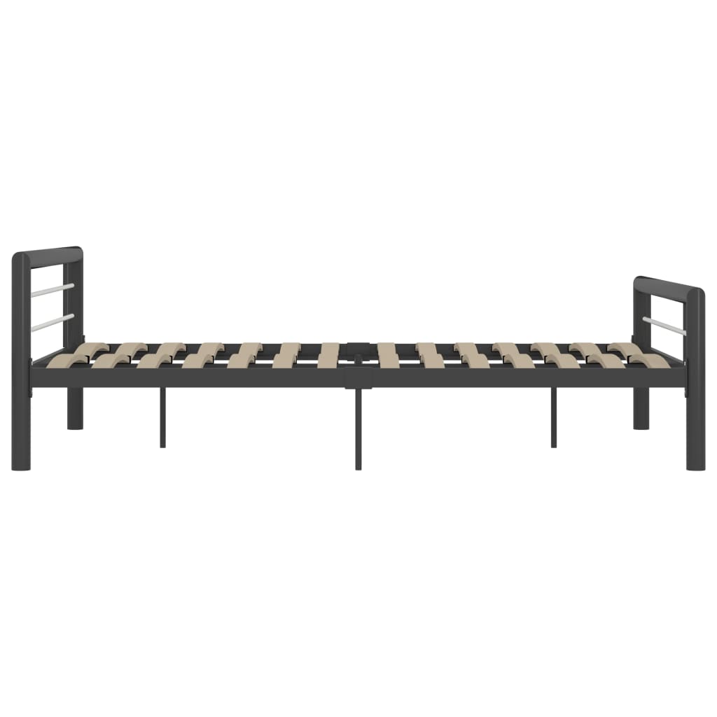 Bed Frame Grey and White Metal 140x200 cm- Beds & Bed Frames - HomeShopIreland - Home Shop Ireland - Beds & Bed Frames - Bed Frame Grey and White Metal 140x200 cm