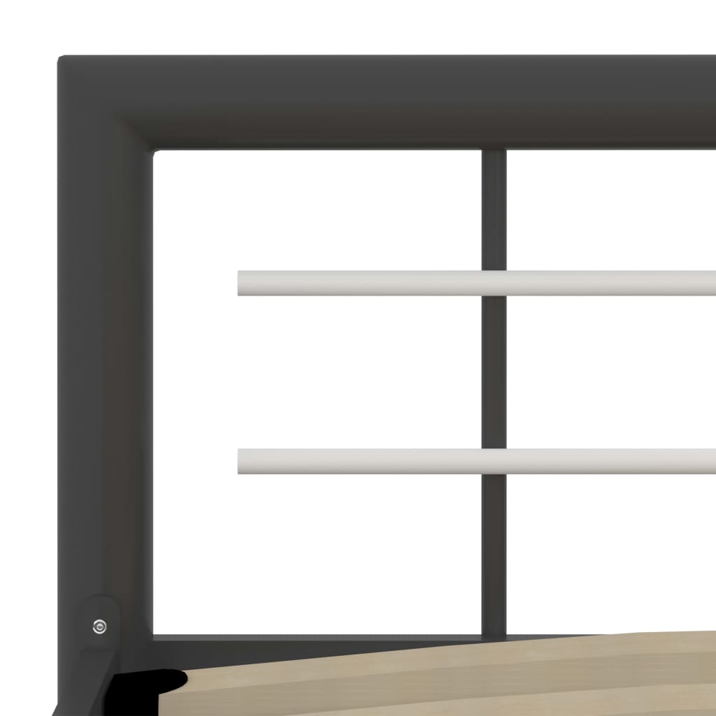 Bed Frame Grey and White Metal 140x200 cm- Beds & Bed Frames - HomeShopIreland - Home Shop Ireland - Beds & Bed Frames - Bed Frame Grey and White Metal 140x200 cm
