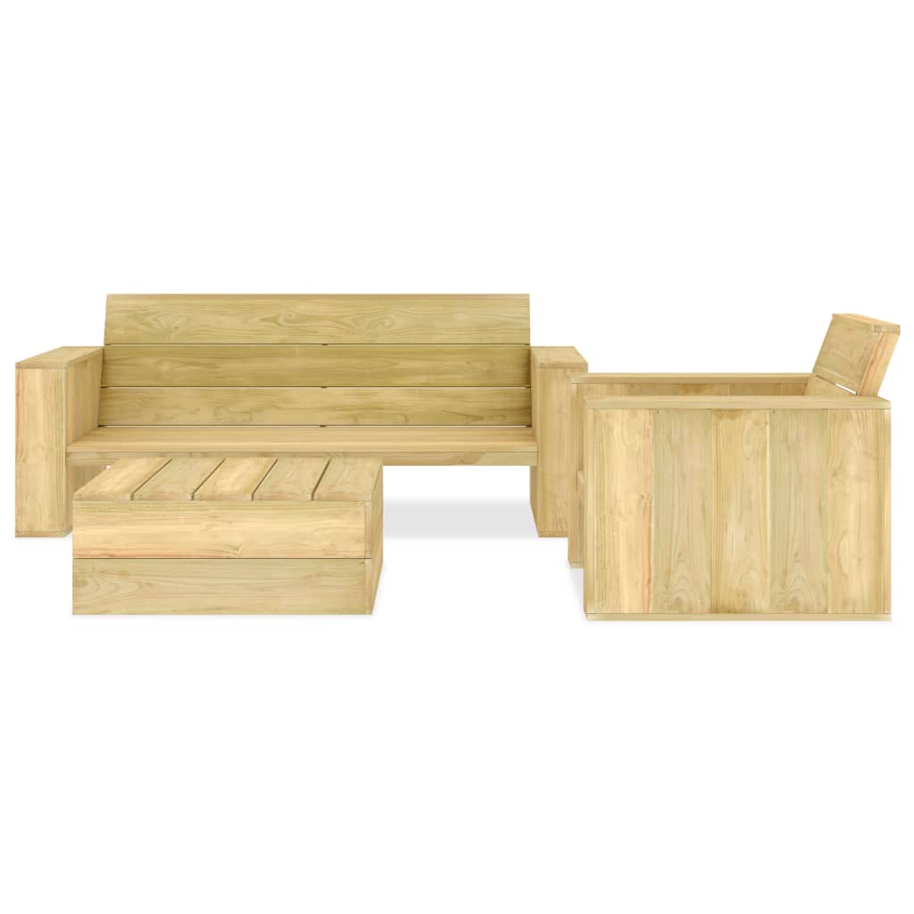 3 Piece Garden Lounge Set Impregnated Pinewood- Outdoor Furniture Sets - HomeShopIreland - Home Shop Ireland - Outdoor Furniture Sets - 3 Piece Garden Lounge Set Impregnated Pinewood