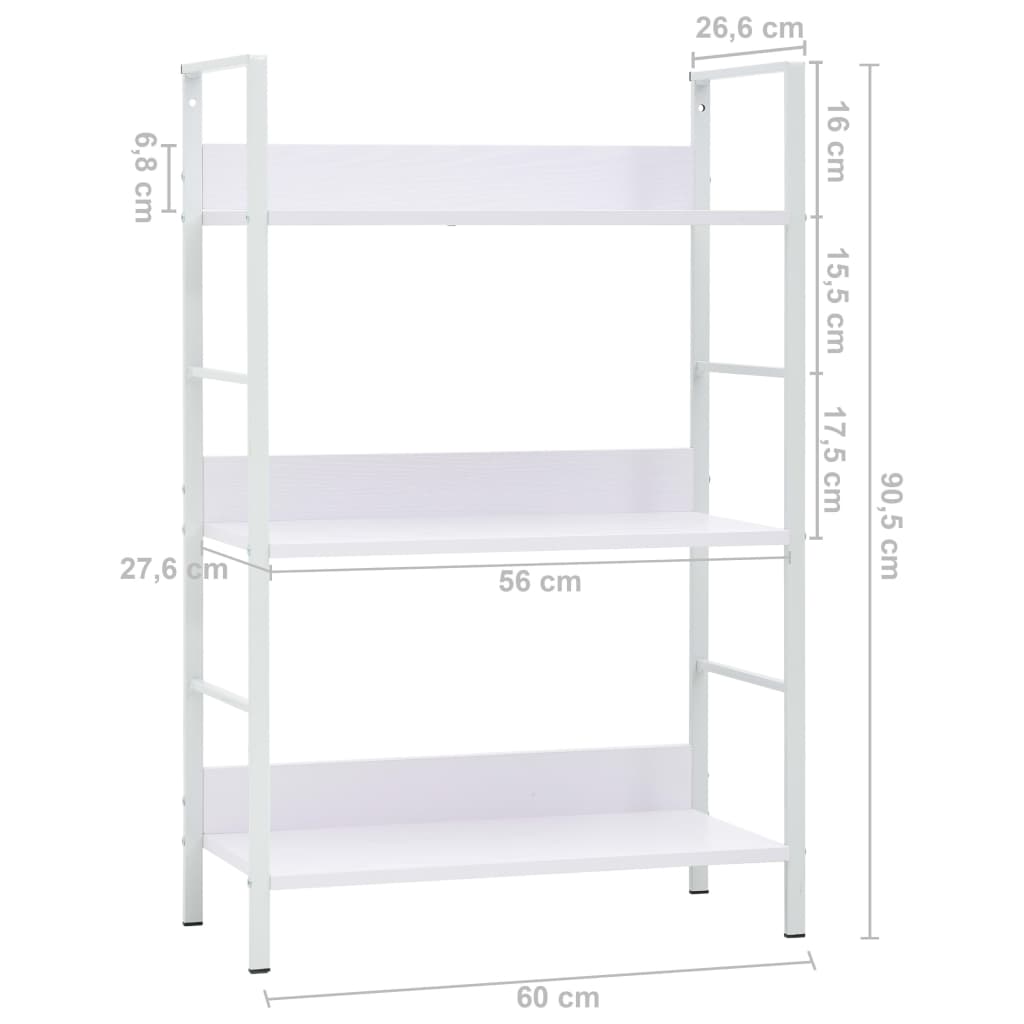 3-Layer Book Shelf White 60x27.6x90.5 cm Chipboard- Bookcases & Standing Shelves - HomeShopIreland - Home Shop Ireland - Bookcases & Standing Shelves - 3-Layer Book Shelf White 60x27.6x90.5 cm Chipboard