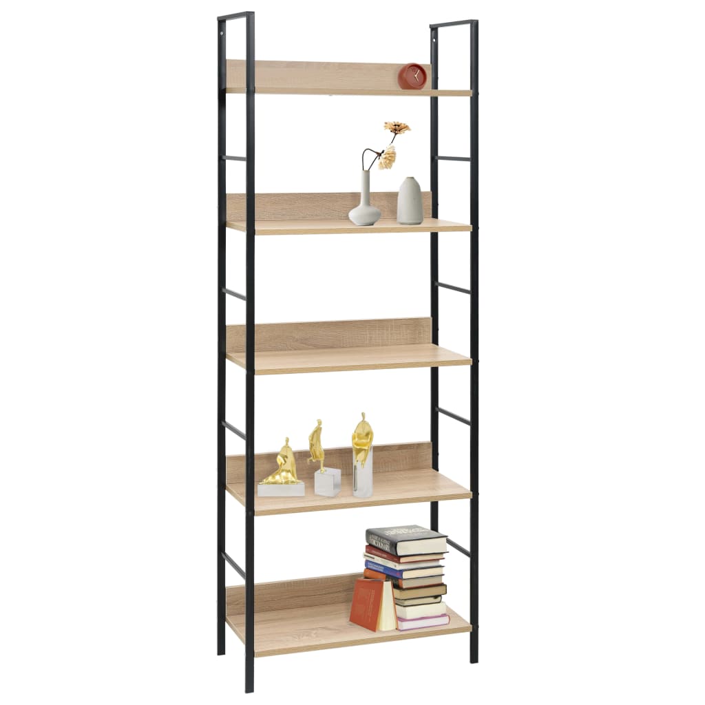 5-Layer Book Shelf Oak 60x27.6x158.5 cm Chipboard- Bookcases & Standing Shelves - HomeShopIreland - Home Shop Ireland - Bookcases & Standing Shelves - 5-Layer Book Shelf Oak 60x27.6x158.5 cm Chipboard
