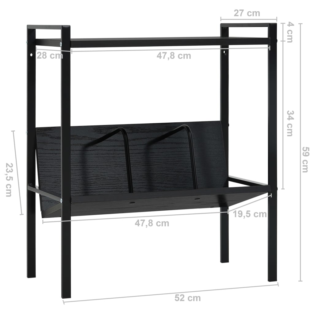 2-Layer Book Shelf Black 52x28x59 cm Chipboard- Bookcases & Standing Shelves - HomeShopIreland - Home Shop Ireland - Bookcases & Standing Shelves - 2-Layer Book Shelf Black 52x28x59 cm Chipboard