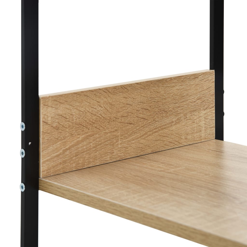 Small Straight Book Shelf Black and Oak 33.5x39.6x79.7 cm Chipboard- Bookcases & Standing Shelves - HomeShopIreland - Home Shop Ireland - Bookcases & Standing Shelves - Small Straight Book Shelf Black and Oak 33.5x39.6x79.7 cm Chipboard