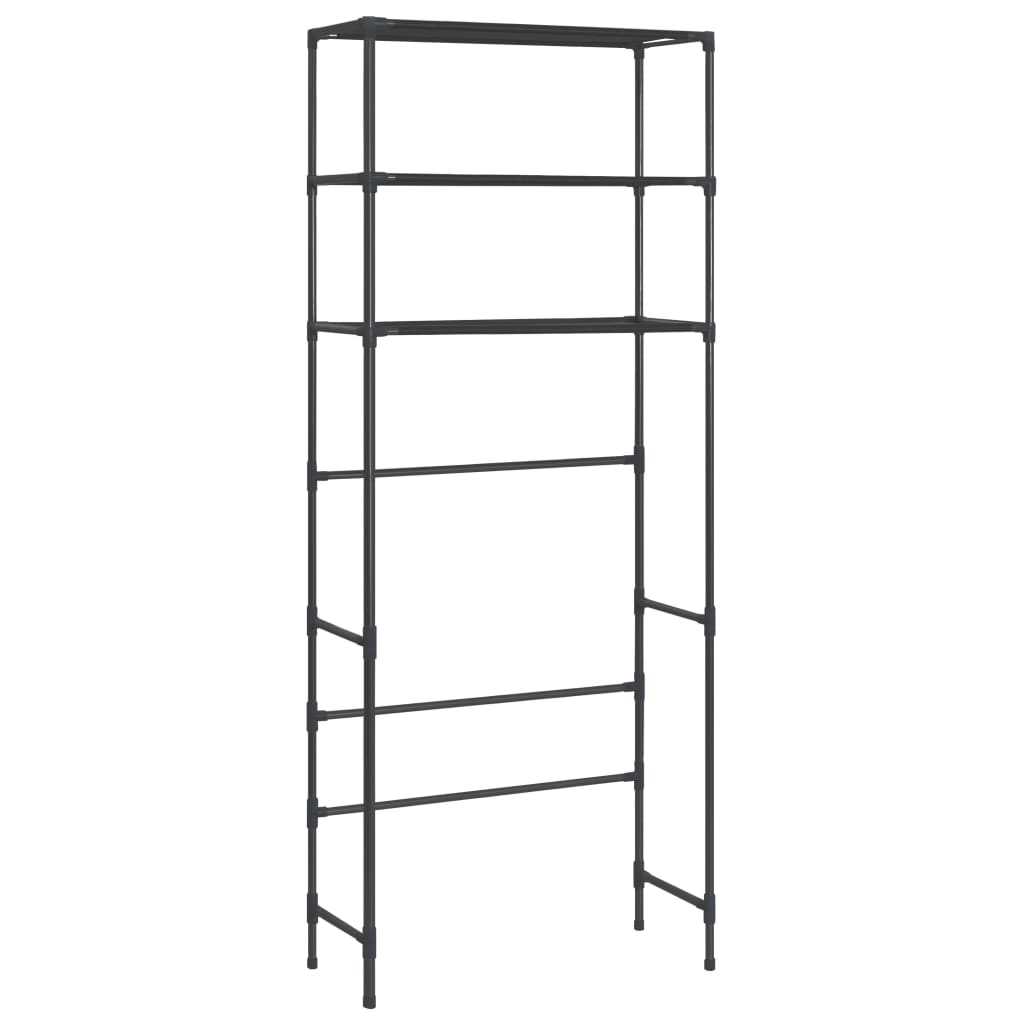 3-Tier Storage Rack over Laundry Machine Black 69x28x169 cm- Towel Racks & Holders - HomeShopIreland - Home Shop Ireland - Towel Racks & Holders - 3-Tier Storage Rack over Laundry Machine Black 69x28x169 cm