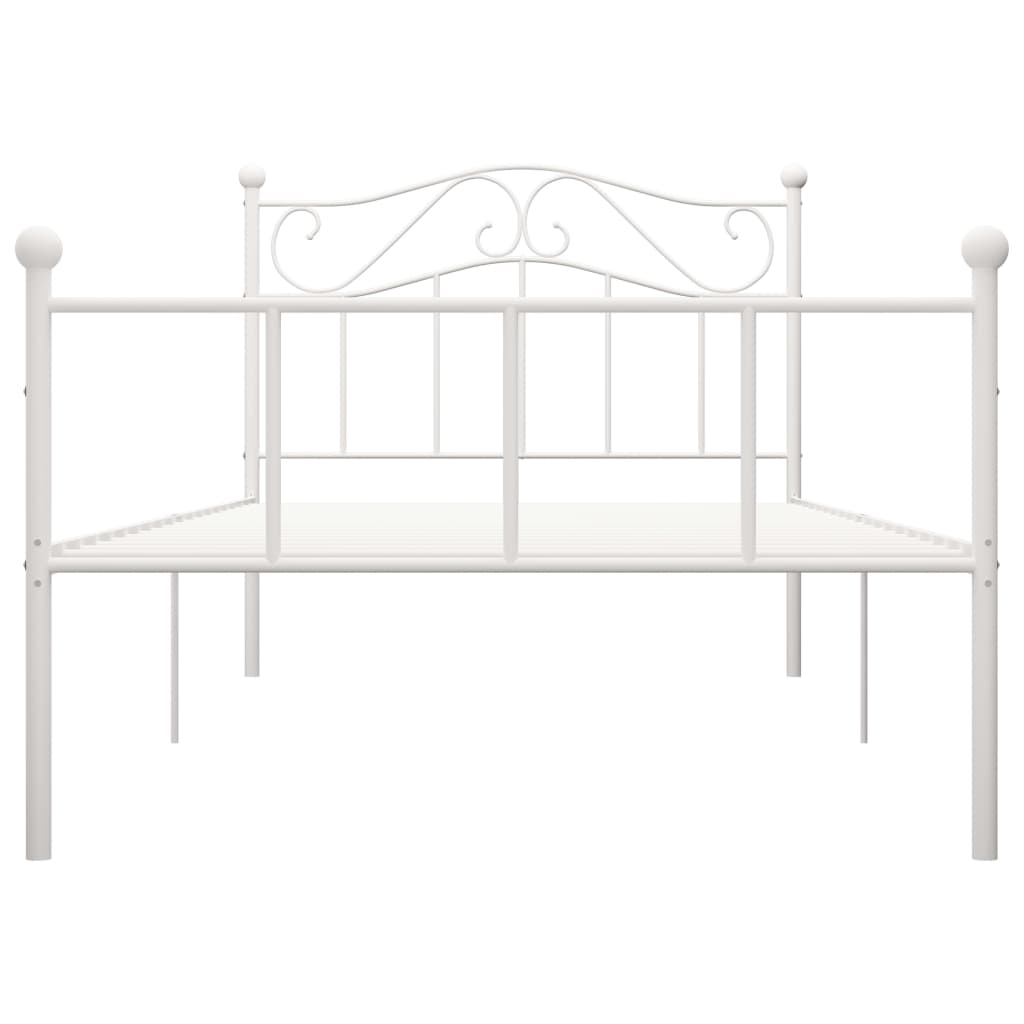 Bed Frame White Metal 90x200 cm- Beds & Bed Frames - HomeShopIreland - Home Shop Ireland - Beds & Bed Frames - Bed Frame White Metal 90x200 cm