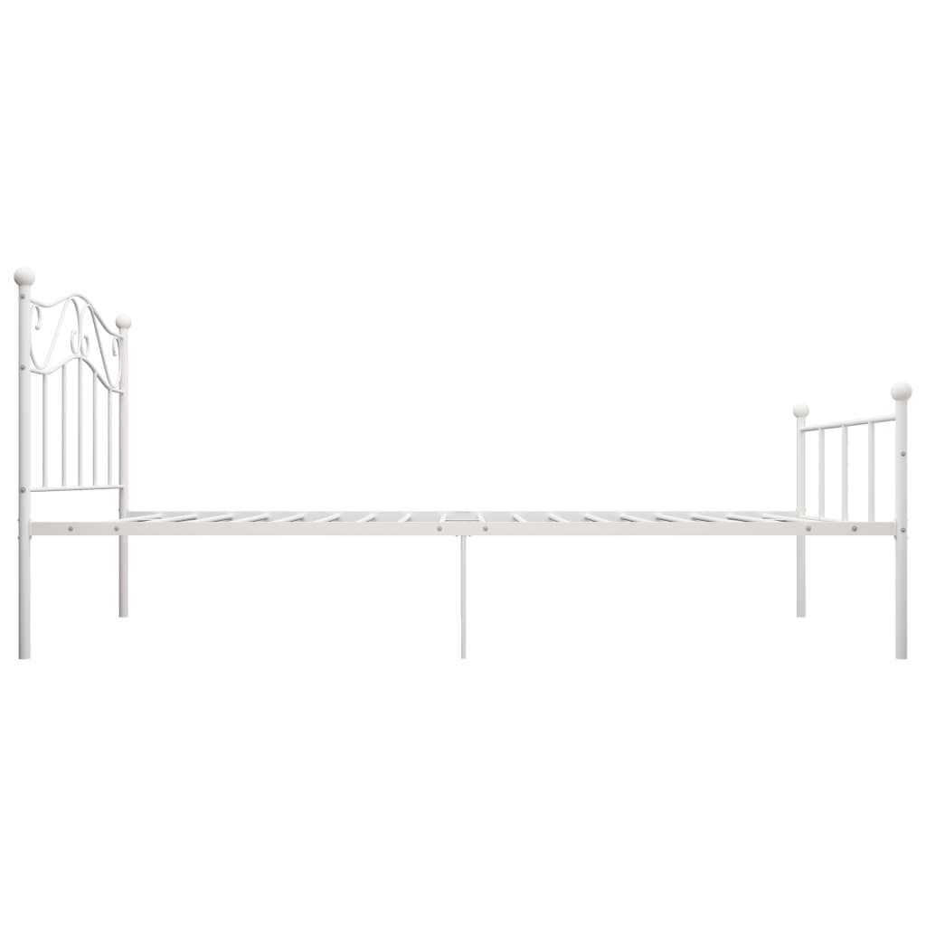 Bed Frame White Metal 90x200 cm- Beds & Bed Frames - HomeShopIreland - Home Shop Ireland - Beds & Bed Frames - Bed Frame White Metal 90x200 cm