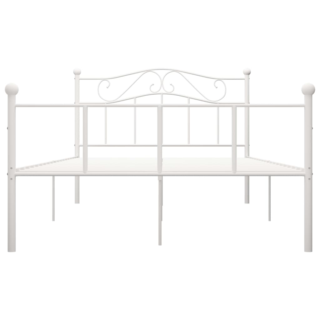 Bed Frame White Metal 120x200 cm- Beds & Bed Frames - HomeShopIreland - Home Shop Ireland - Beds & Bed Frames - Bed Frame White Metal 120x200 cm
