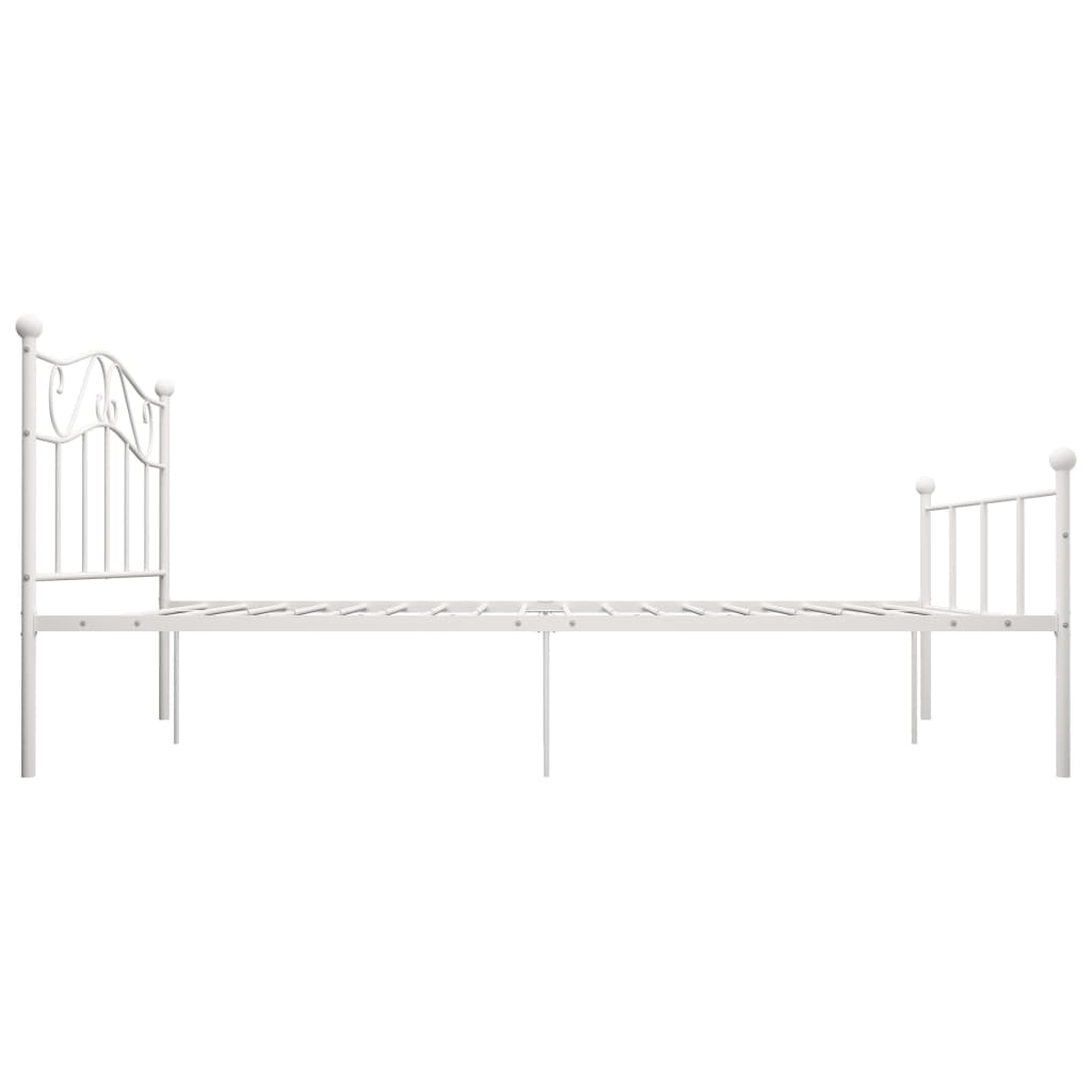 Bed Frame White Metal 120x200 cm- Beds & Bed Frames - HomeShopIreland - Home Shop Ireland - Beds & Bed Frames - Bed Frame White Metal 120x200 cm