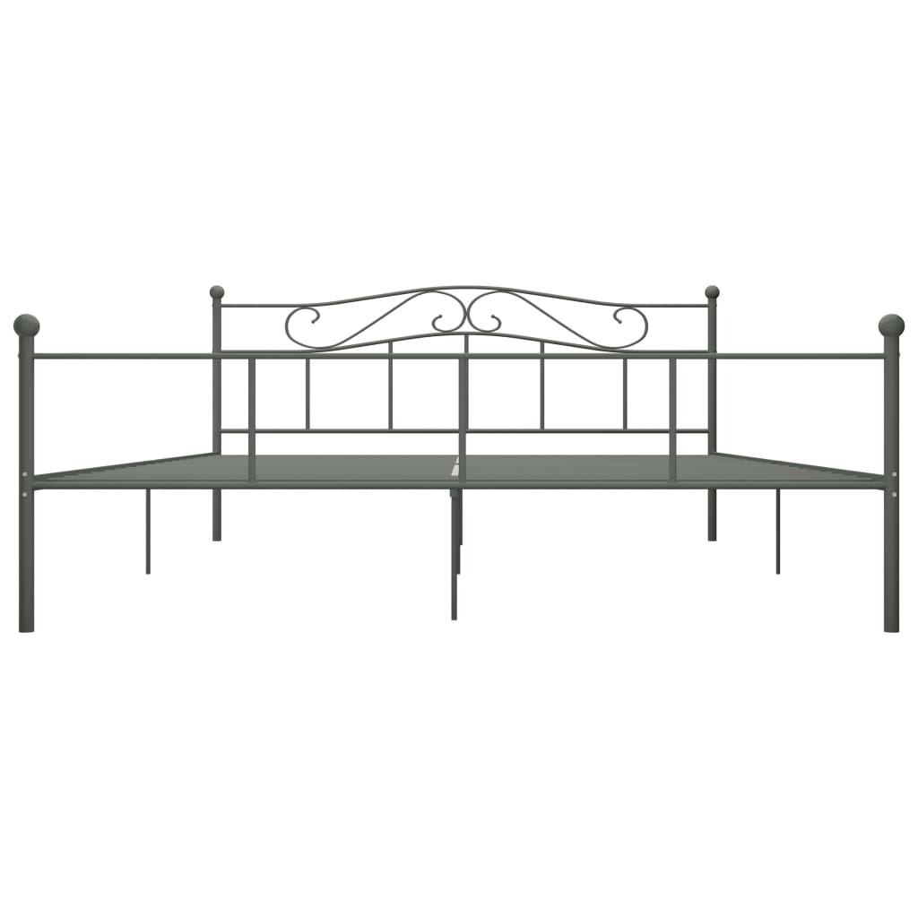 Bed Frame Grey Metal 180x200 cm- Beds & Bed Frames - HomeShopIreland - Home Shop Ireland - Beds & Bed Frames - Bed Frame Grey Metal 180x200 cm