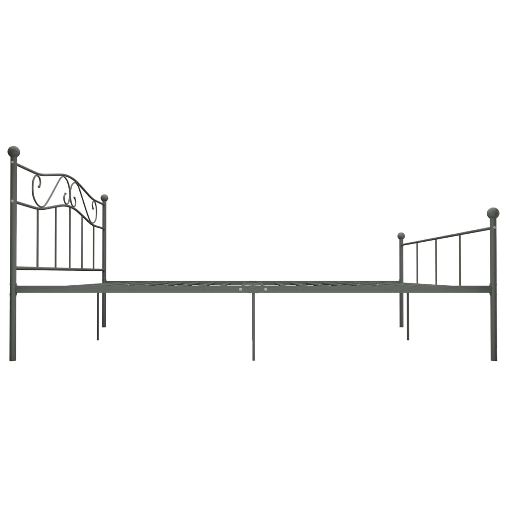 Bed Frame Grey Metal 180x200 cm- Beds & Bed Frames - HomeShopIreland - Home Shop Ireland - Beds & Bed Frames - Bed Frame Grey Metal 180x200 cm