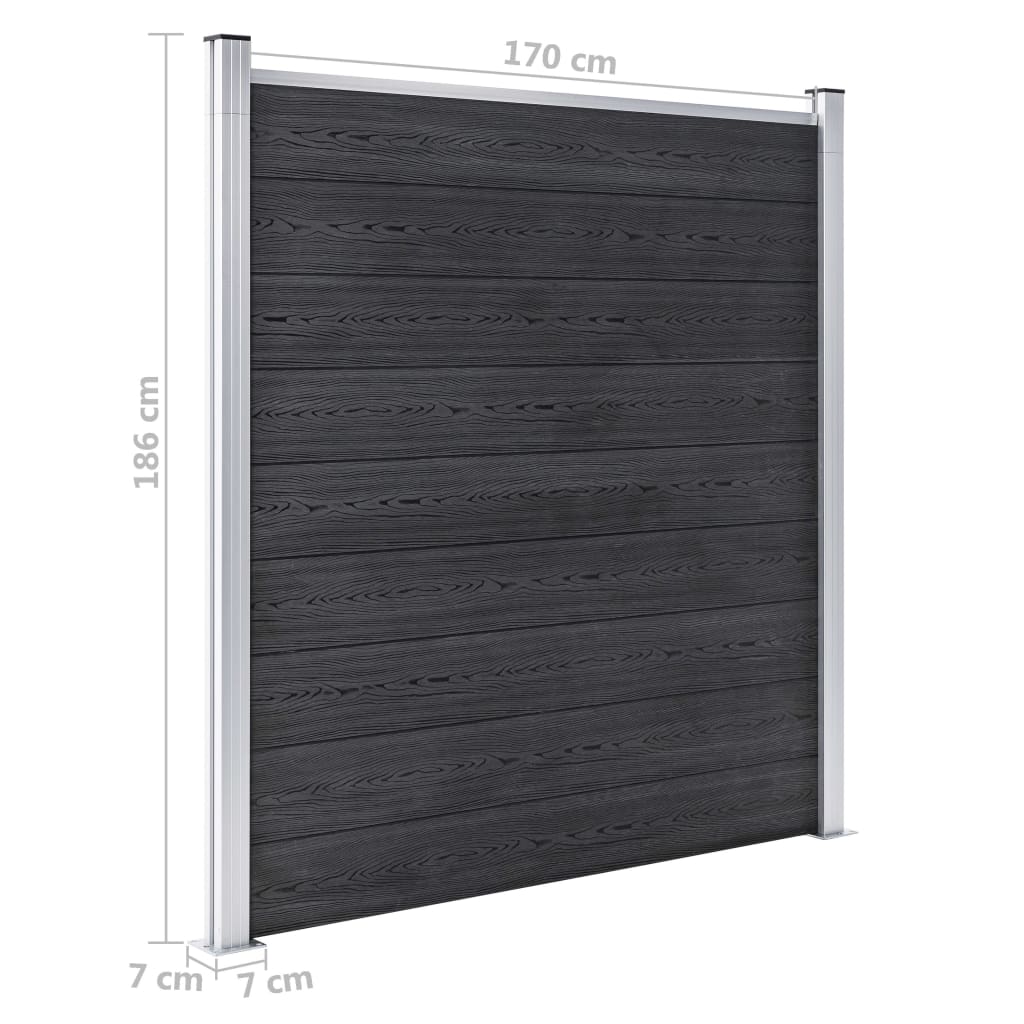 Garden Fence WPC 699x186 cm Grey- Fence Panels - HomeShopIreland - Home Shop Ireland - Fence Panels - Garden Fence WPC 699x186 cm Grey