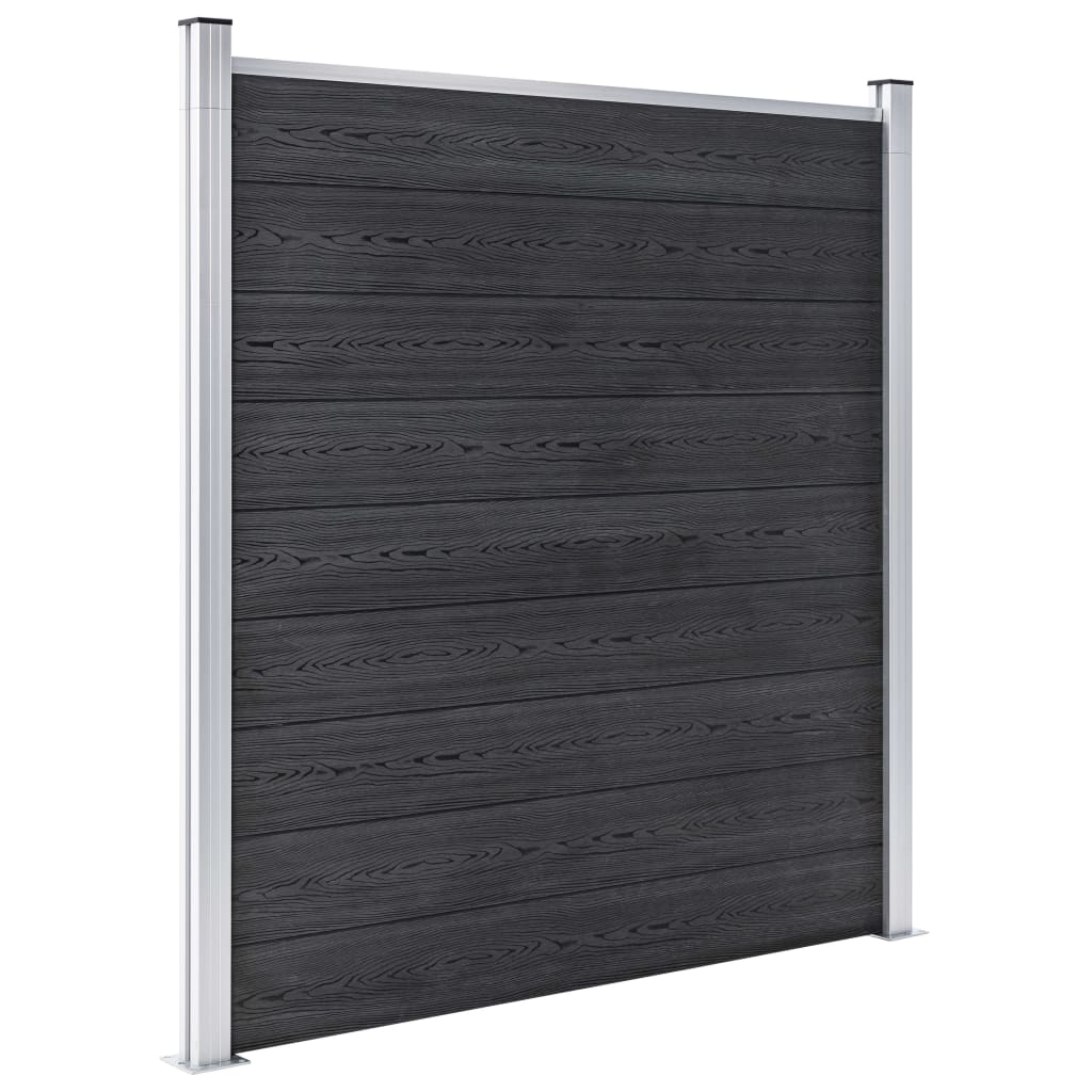 WPC Fence Set 6 Square + 1 Slanted 1138x186 cm Grey- Fence Panels - HomeShopIreland - Home Shop Ireland - Fence Panels - WPC Fence Set 6 Square + 1 Slanted 1138x186 cm Grey
