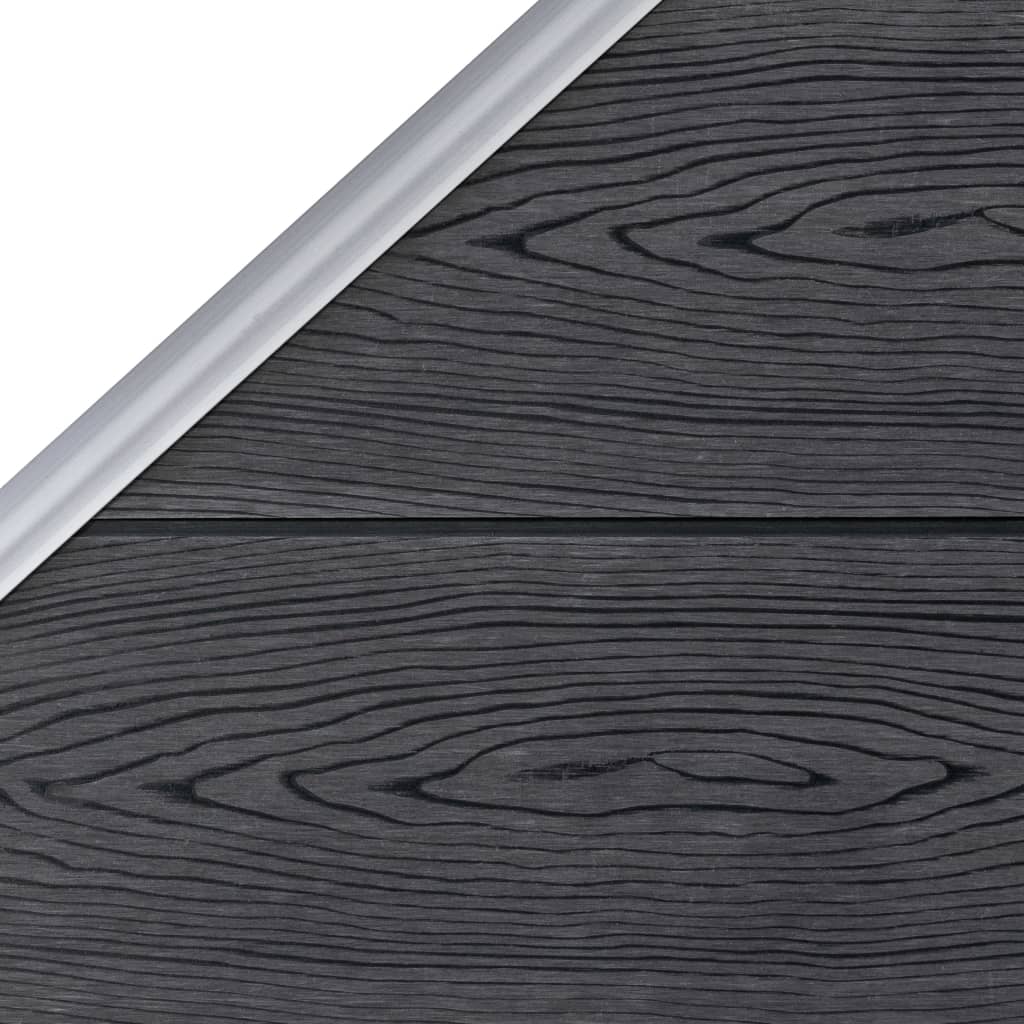 WPC Fence Set 10 Square + 1 Slanted 1830x186 cm Grey- Fence Panels - HomeShopIreland - Home Shop Ireland - Fence Panels - WPC Fence Set 10 Square + 1 Slanted 1830x186 cm Grey