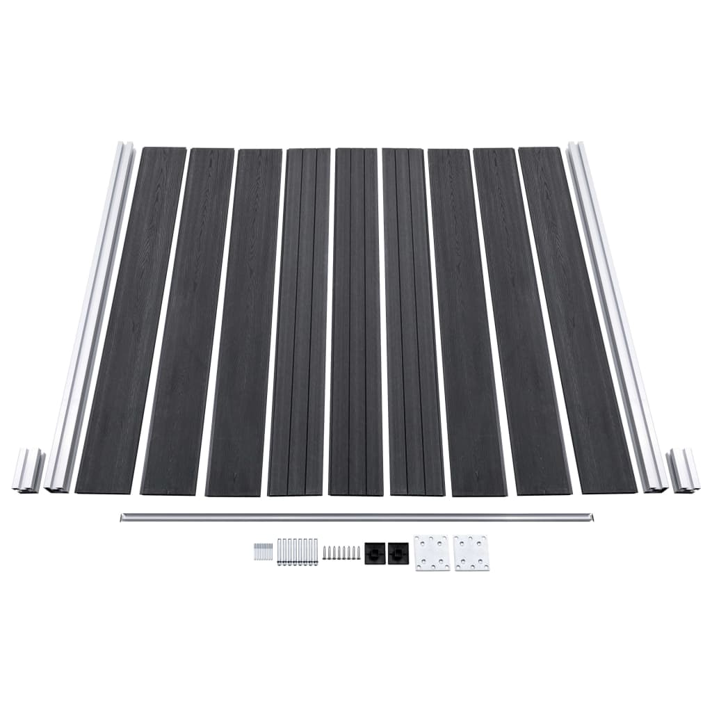 WPC Fence Set 10 Square + 1 Slanted 1830x186 cm Grey- Fence Panels - HomeShopIreland - Home Shop Ireland - Fence Panels - WPC Fence Set 10 Square + 1 Slanted 1830x186 cm Grey