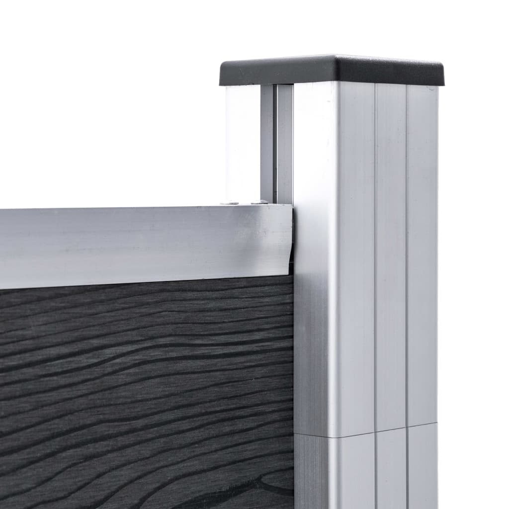 WPC Fence Set 10 Square + 1 Slanted 1830x186 cm Grey- Fence Panels - HomeShopIreland - Home Shop Ireland - Fence Panels - WPC Fence Set 10 Square + 1 Slanted 1830x186 cm Grey