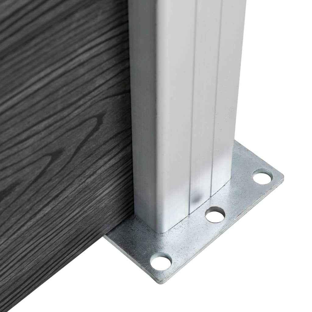 WPC Fence Set 10 Square + 1 Slanted 1830x186 cm Grey- Fence Panels - HomeShopIreland - Home Shop Ireland - Fence Panels - WPC Fence Set 10 Square + 1 Slanted 1830x186 cm Grey
