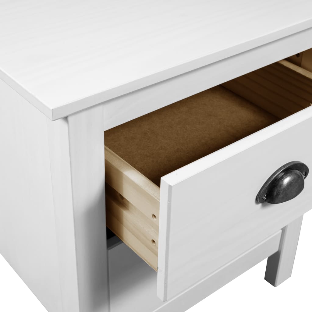 Bedside Cabinet Hill Range White 46x35x49.5 cm Solid Pine Wood- Bedside Tables - HomeShopIreland - Home Shop Ireland - Bedside Tables - Bedside Cabinet Hill Range White 46x35x49.5 cm Solid Pine Wood