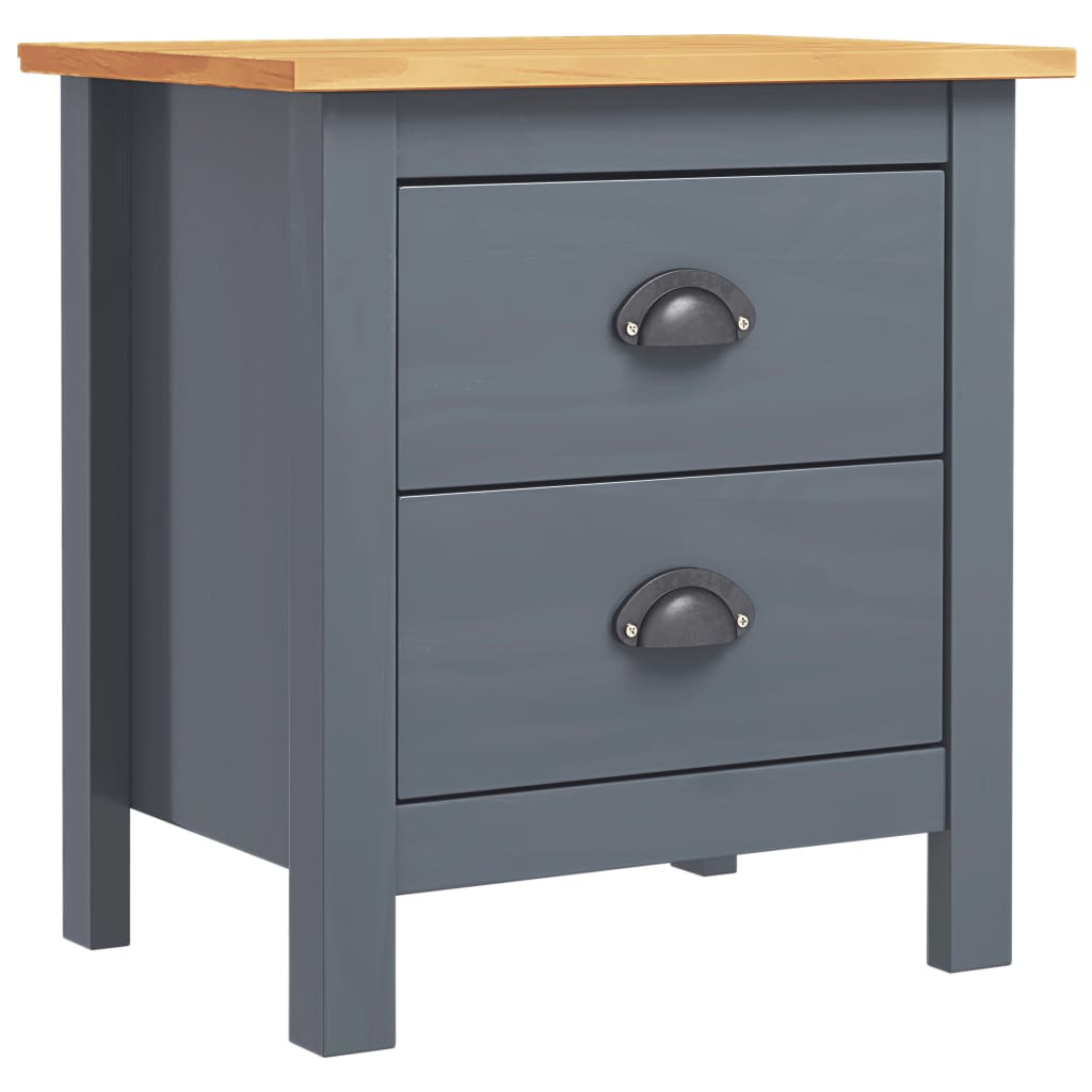 Bedside Cabinet "Hill Range" Grey 46x35x49.5 cm Solid Pine Wood- Bedside Tables - HomeShopIreland - Home Shop Ireland - Bedside Tables - Bedside Cabinet "Hill Range" Grey 46x35x49.5 cm Solid Pine Wood