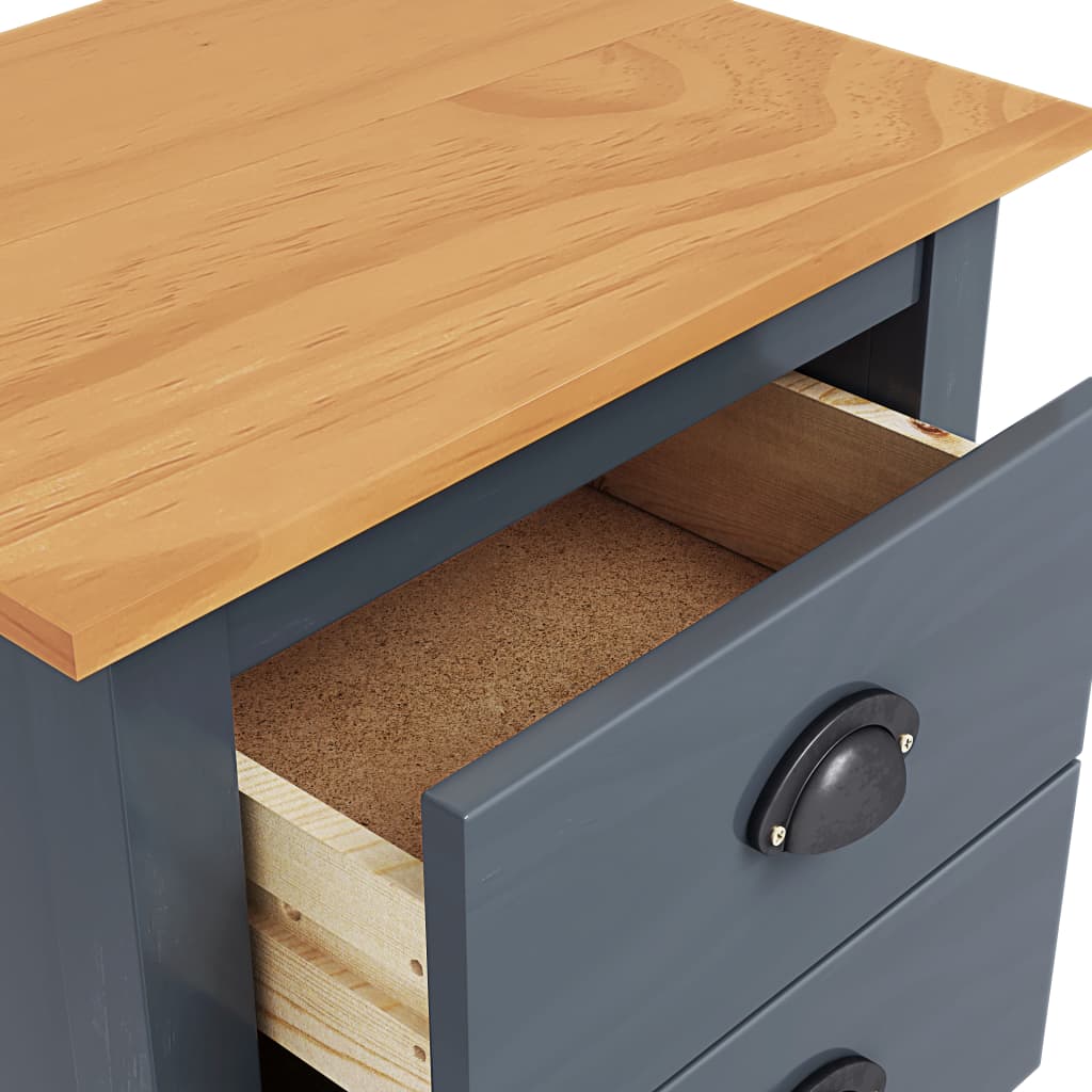 Bedside Cabinet "Hill Range" Grey 46x35x49.5 cm Solid Pine Wood- Bedside Tables - HomeShopIreland - Home Shop Ireland - Bedside Tables - Bedside Cabinet "Hill Range" Grey 46x35x49.5 cm Solid Pine Wood