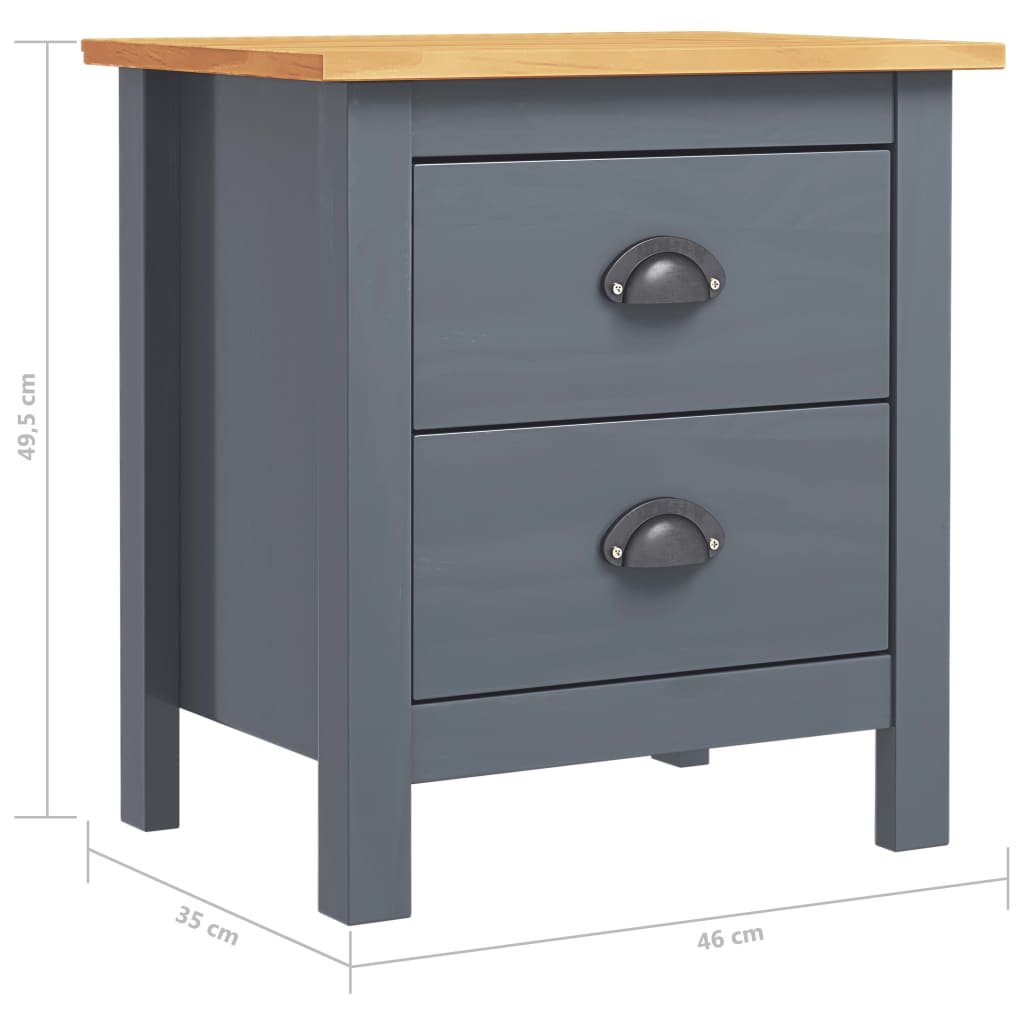 Bedside Cabinet "Hill Range" Grey 46x35x49.5 cm Solid Pine Wood- Bedside Tables - HomeShopIreland - Home Shop Ireland - Bedside Tables - Bedside Cabinet "Hill Range" Grey 46x35x49.5 cm Solid Pine Wood