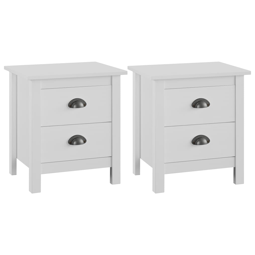 Bedside Cabinet Hill Range 2 pcs White 46x35x49.5 cm Solid Pine Wood- Bedside Tables - HomeShopIreland - Home Shop Ireland - Bedside Tables - Bedside Cabinet Hill Range 2 pcs White 46x35x49.5 cm Solid Pine Wood