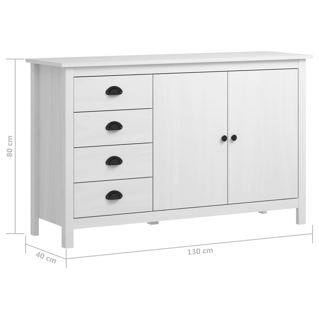 Sideboard Hill Range White 130x40x80 cm Solid Pine Wood- Buffets & Sideboards - HomeShopIreland - Home Shop Ireland - Buffets & Sideboards - Sideboard Hill Range White 130x40x80 cm Solid Pine Wood