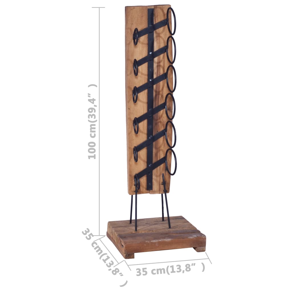 Wine Rack for 6 Bottles 35x35x100 cm Solid Teak Wood- Wine Racks - HomeShopIreland - Home Shop Ireland - Wine Racks - Wine Rack for 6 Bottles 35x35x100 cm Solid Teak Wood