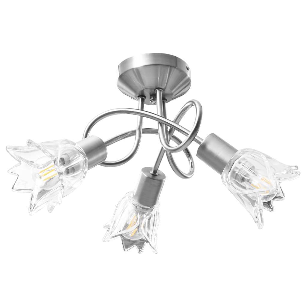 Ceiling Lamp with Transparent Glass Shades for 3 E14 Bulbs Tulip- Ceiling Light Fixtures - HomeShopIreland - Home Shop Ireland - Ceiling Light Fixtures - Ceiling Lamp with Transparent Glass Shades for 3 E14 Bulbs Tulip