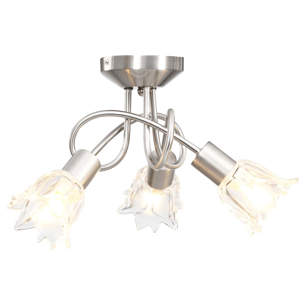 Ceiling Lamp with Transparent Glass Shades for 3 E14 Bulbs Tulip- Ceiling Light Fixtures - HomeShopIreland - Home Shop Ireland - Ceiling Light Fixtures - Ceiling Lamp with Transparent Glass Shades for 3 E14 Bulbs Tulip