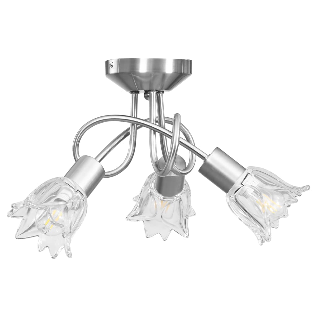 Ceiling Lamp with Transparent Glass Shades for 3 E14 Bulbs Tulip- Ceiling Light Fixtures - HomeShopIreland - Home Shop Ireland - Ceiling Light Fixtures - Ceiling Lamp with Transparent Glass Shades for 3 E14 Bulbs Tulip