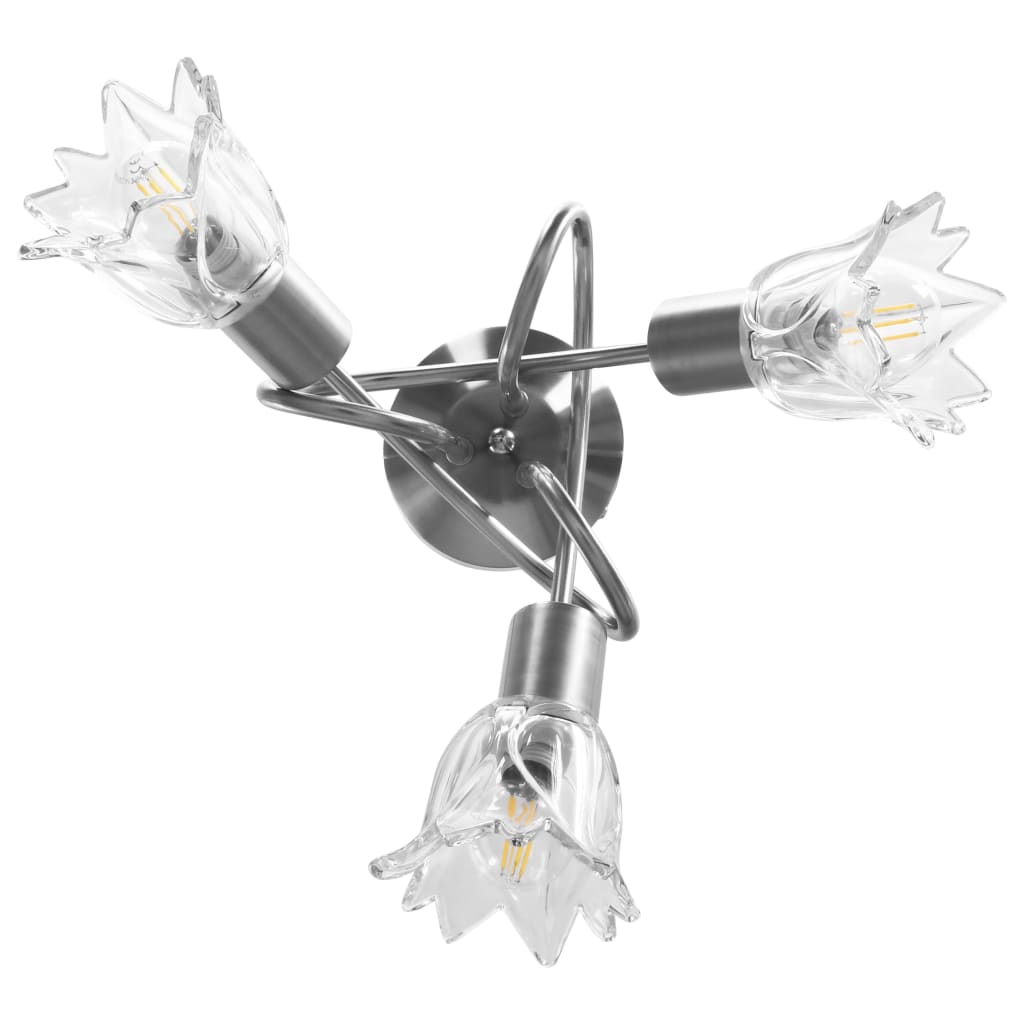 Ceiling Lamp with Transparent Glass Shades for 3 E14 Bulbs Tulip- Ceiling Light Fixtures - HomeShopIreland - Home Shop Ireland - Ceiling Light Fixtures - Ceiling Lamp with Transparent Glass Shades for 3 E14 Bulbs Tulip