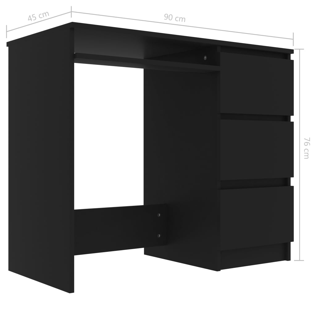 Desk Black 90x45x76 cm Chipboard- Desks - HomeShopIreland - Home Shop Ireland - Desks - Desk Black 90x45x76 cm Chipboard