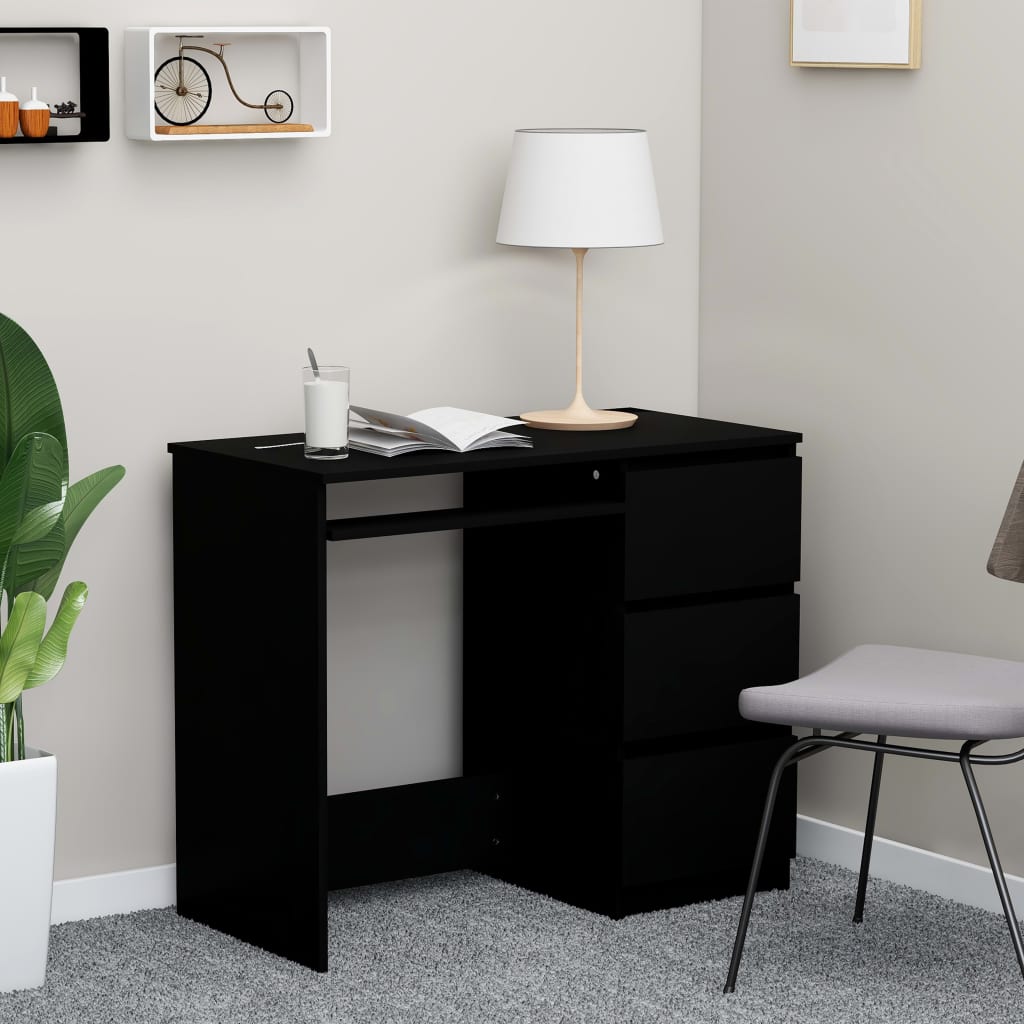 Desk Black 90x45x76 cm Chipboard- Desks - HomeShopIreland - Home Shop Ireland - Desks - Desk Black 90x45x76 cm Chipboard