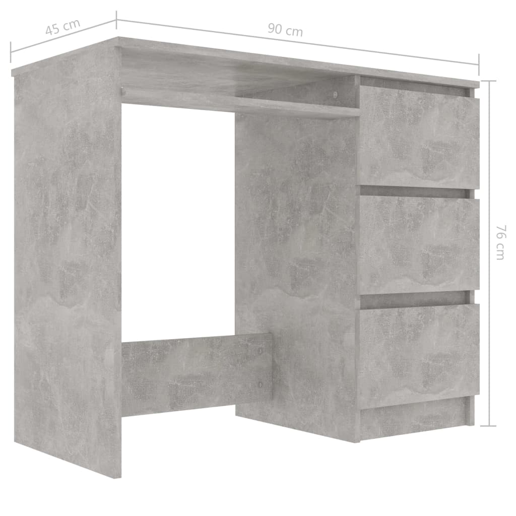 Desk Concrete Grey 90x45x76 cm Chipboard- Desks - HomeShopIreland - Home Shop Ireland - Desks - Desk Concrete Grey 90x45x76 cm Chipboard