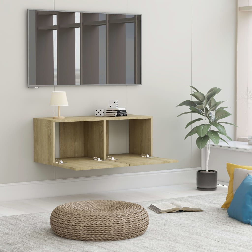 TV Cabinet Sonoma Oak 80x30x30 cm Chipboard- Entertainment Centres & TV Stands - HomeShopIreland - Home Shop Ireland - Entertainment Centres & TV Stands - TV Cabinet Sonoma Oak 80x30x30 cm Chipboard