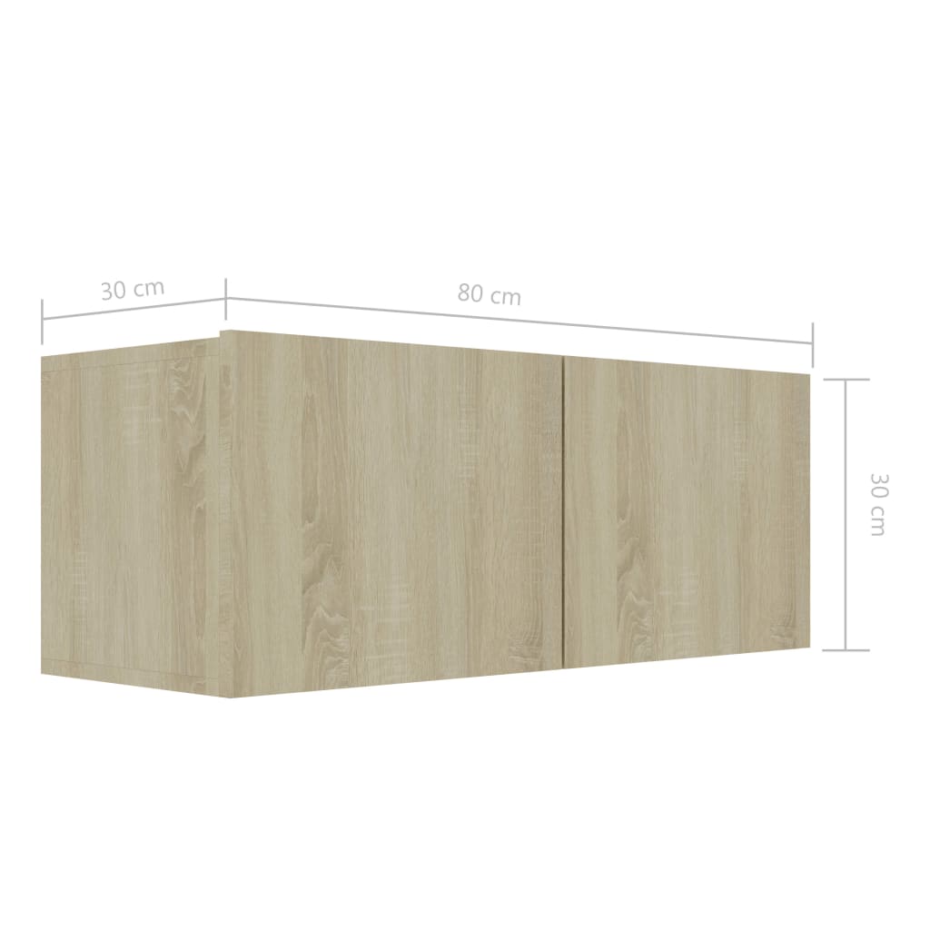 TV Cabinet Sonoma Oak 80x30x30 cm Chipboard- Entertainment Centres & TV Stands - HomeShopIreland - Home Shop Ireland - Entertainment Centres & TV Stands - TV Cabinet Sonoma Oak 80x30x30 cm Chipboard