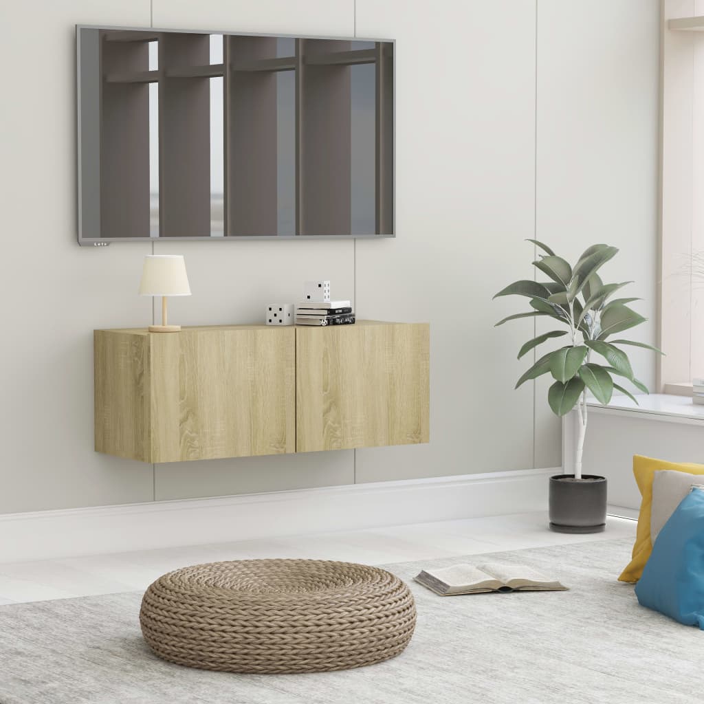 TV Cabinet Sonoma Oak 80x30x30 cm Chipboard- Entertainment Centres & TV Stands - HomeShopIreland - Home Shop Ireland - Entertainment Centres & TV Stands - TV Cabinet Sonoma Oak 80x30x30 cm Chipboard