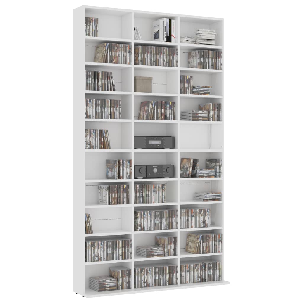 CD Cabinet White 102x23x177.5 cm Chipboard- Media Storage Cabinets & Racks - HomeShopIreland - Home Shop Ireland - Media Storage Cabinets & Racks - CD Cabinet White 102x23x177.5 cm Chipboard