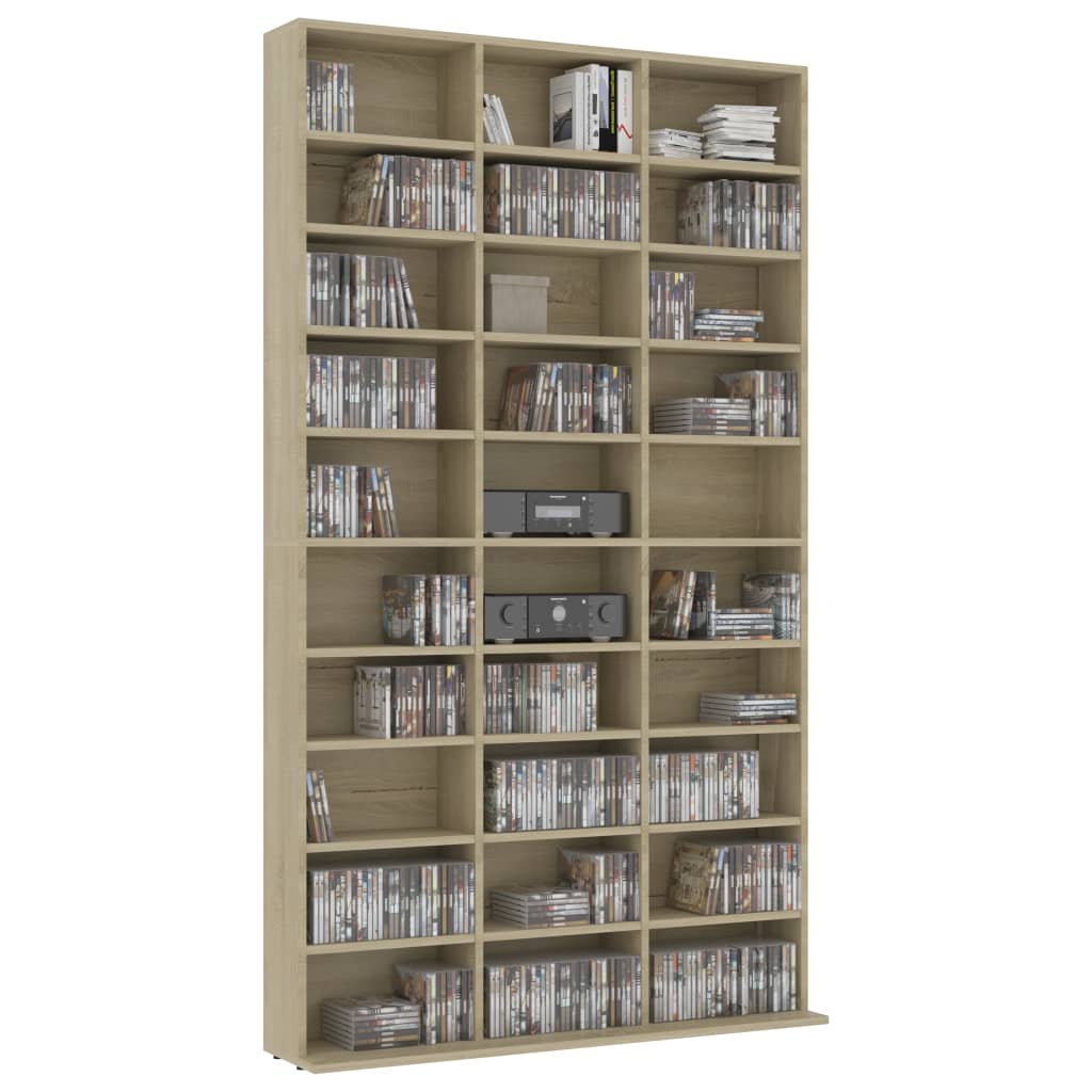CD Cabinet Sonoma Oak 102x23x177.5 cm Chipboard- Media Storage Cabinets & Racks - HomeShopIreland - Home Shop Ireland - Media Storage Cabinets & Racks - CD Cabinet Sonoma Oak 102x23x177.5 cm Chipboard