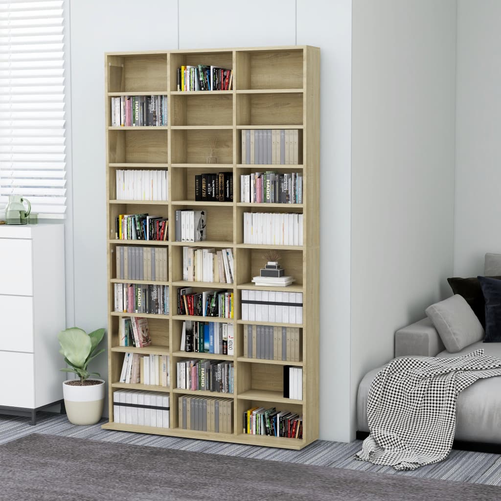 CD Cabinet Sonoma Oak 102x23x177.5 cm Chipboard- Media Storage Cabinets & Racks - HomeShopIreland - Home Shop Ireland - Media Storage Cabinets & Racks - CD Cabinet Sonoma Oak 102x23x177.5 cm Chipboard